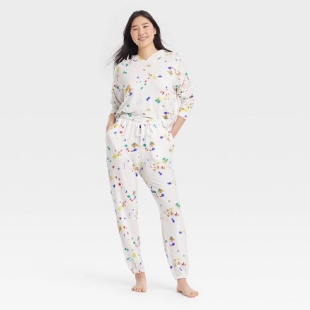 Colsie loungewear pants and cropped sweatshirt NWT- Paint splatter